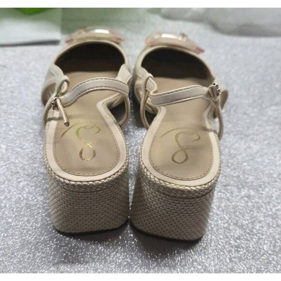 BRAND NEW Sam Edelman Tracie Slingback Sandal Light Neutral Weave US 8M. WS326 - Picture 6 of 8